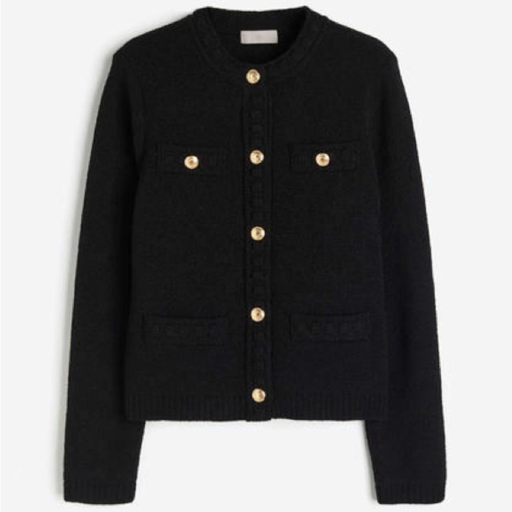 H&M Black Sweater with Gold Accents